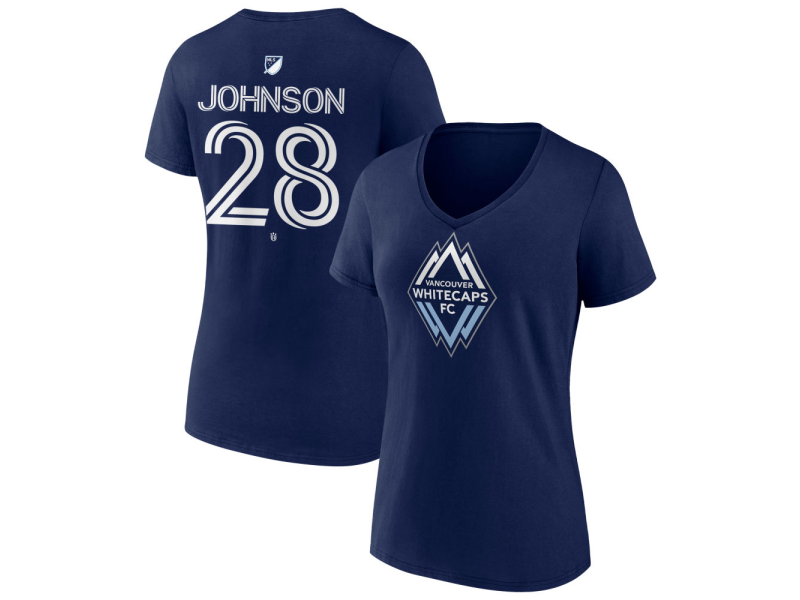 Women's Vancouver Whitecaps FC #28 Tate Johnson Team Authentic V-Neck T-Shirt - Navy