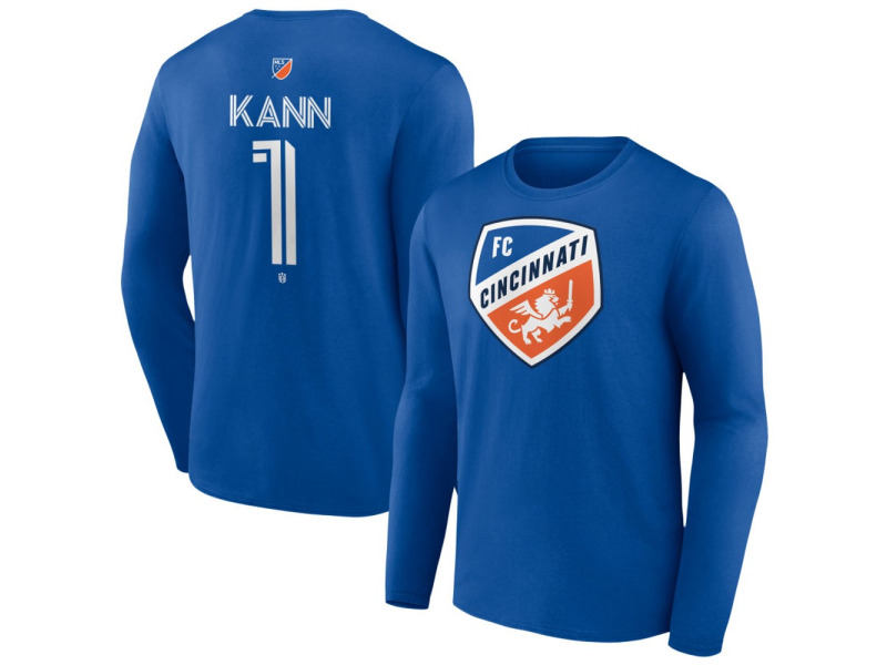 Men's FC Cincinnati #1 Alec Kann Team Authentic Long Sleeve T-Shirt - Royal