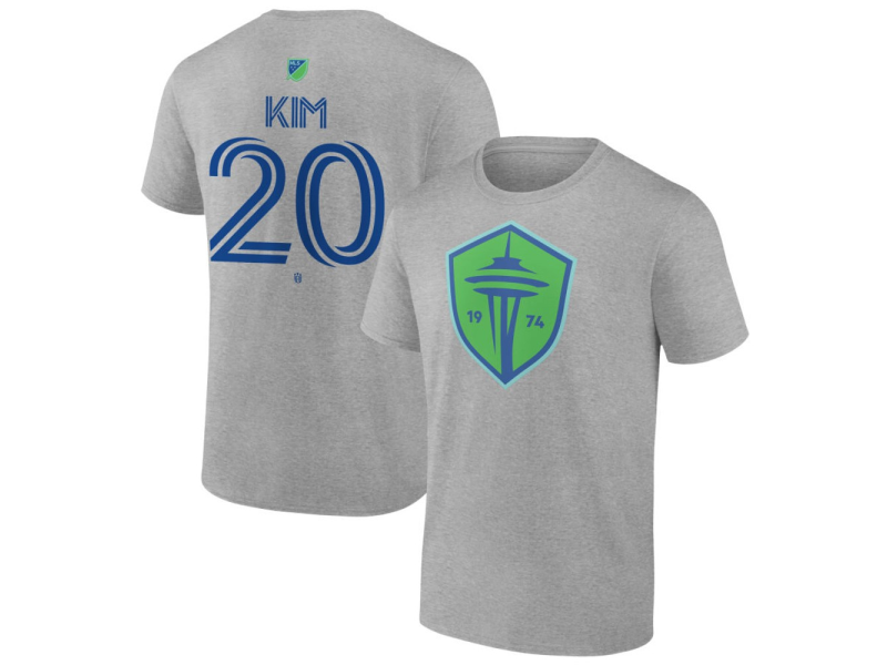 Men's Seattle Sounders FC Authentic Stack #20 Kim Kee-Hee T-Shirt - Gray
