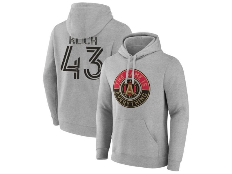 Men's Atlanta United FC The Game Is Everything #43 Mateusz Klich Pullover Hoodie - Gray