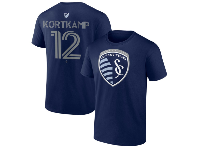 Men's Sporting Kansas City #12 Jack Kortkamp Team Authentic T-Shirt - Navy