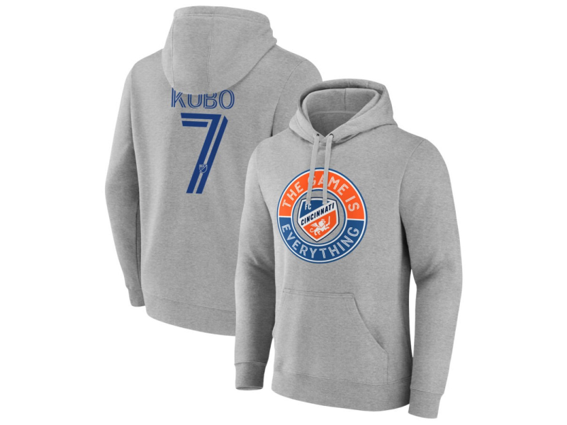 Men's FC Cincinnati The Game Is Everything #7 Yuya Kubo Pullover Hoodie - Gray