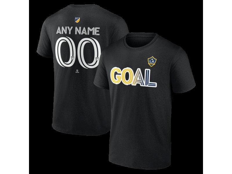 Men's LA Galaxy Goal Custom T-Shirt - Black