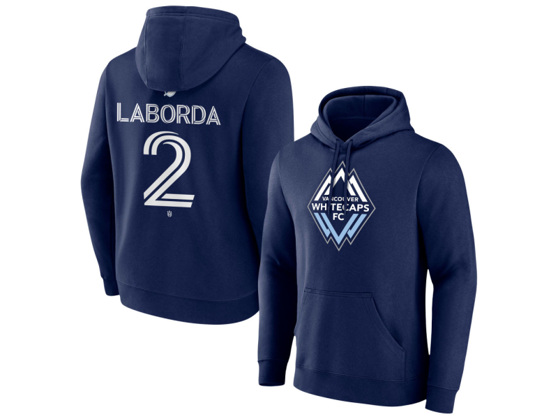 Men's Vancouver Whitecaps FC #2 Mathias Laborda Team Authentic Pullover Hoodie - Navy