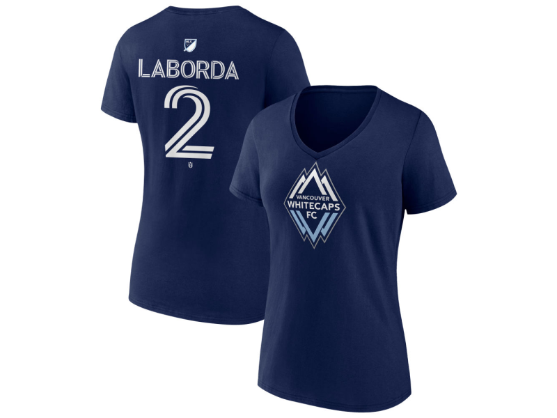 Women's Vancouver Whitecaps FC #2 Mathias Laborda Team Authentic V-Neck T-Shirt - Navy