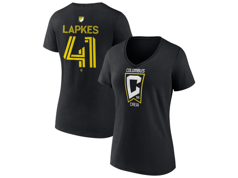 Women's Columbus Crew #41 Stanislav Lapkes Team Authentic V-Neck T-Shirt - Black