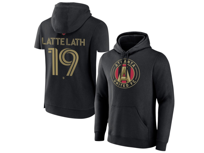 Men's Atlanta United FC #19 Emanuel Latte Lath Team Authentic Pullover Hoodie - Black
