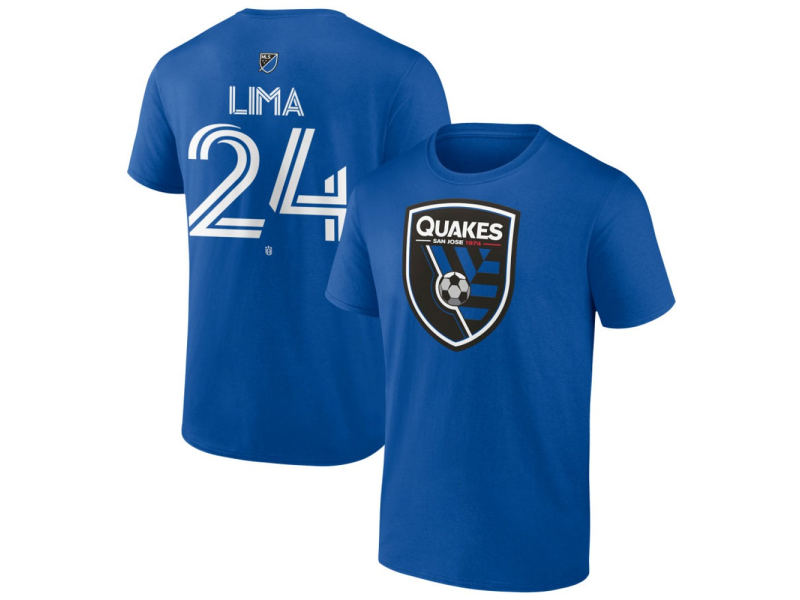 Youth San Jose Earthquakes #24 Nick Lima Team Authentic T-Shirt - Royal