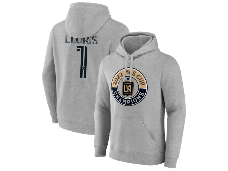 Men's LAFC The Game Is Everything #1 Hugo Lloris Pullover Hoodie - Gray