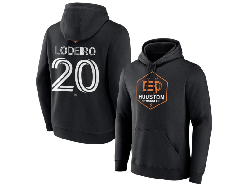 Men's Houston Dynamo FC Authentic Stack #20 Nico Lodeiro Pullover Hoodie - Black