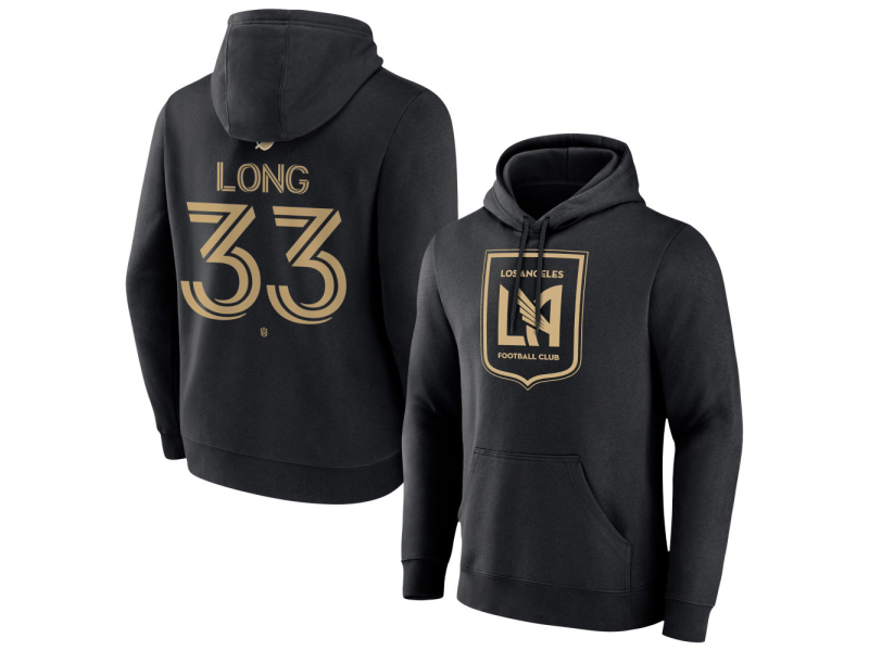 Men's LAFC #33 Aaron Long Team Authentic Pullover Hoodie - Black