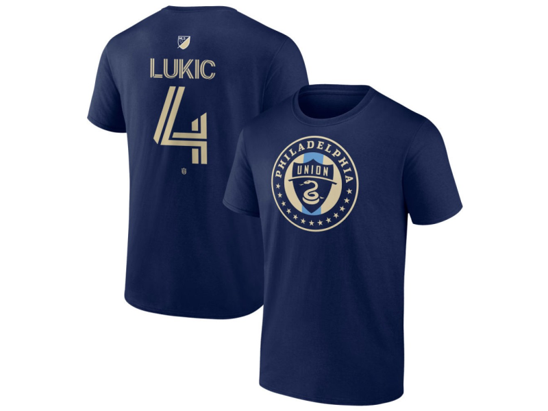 Men's Philadelphia Union #4 Jovan Lukic Team Authentic T-Shirt - Navy