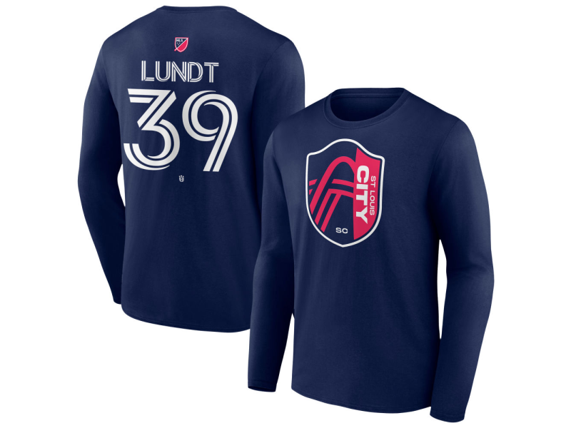 Men's St. Louis City SC #39 Ben Lundt Team Authentic Long Sleeve T-Shirt - Navy