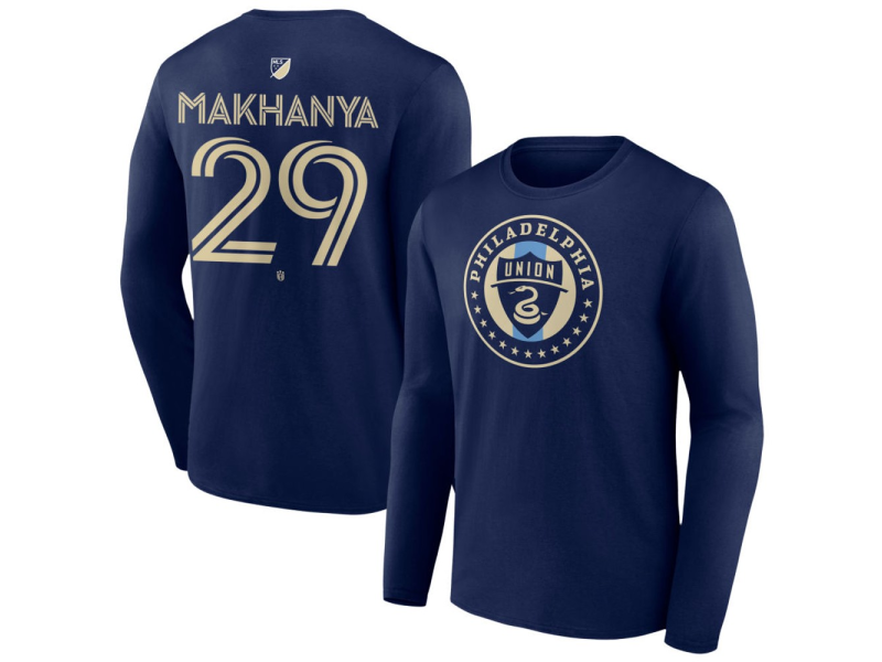 Youth Philadelphia Union #29 Olwethu Makhanya Team Authentic Long Sleeve T-Shirt - Navy