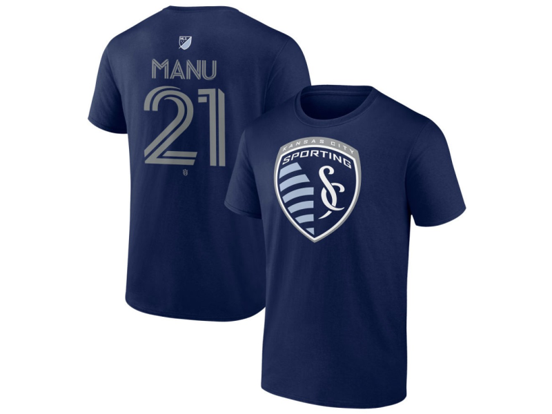 Youth Sporting Kansas City #21 Manu Garcia Team Authentic T-Shirt - Navy