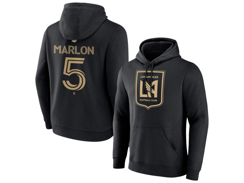Youth LAFC #5 Marlon Dos Santos Team Authentic Pullover Hoodie - Black