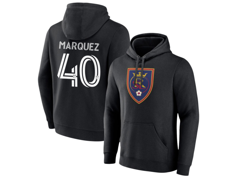 Men's Real Salt Lake #40 Omar Marquez Pullover Hoodie - Black