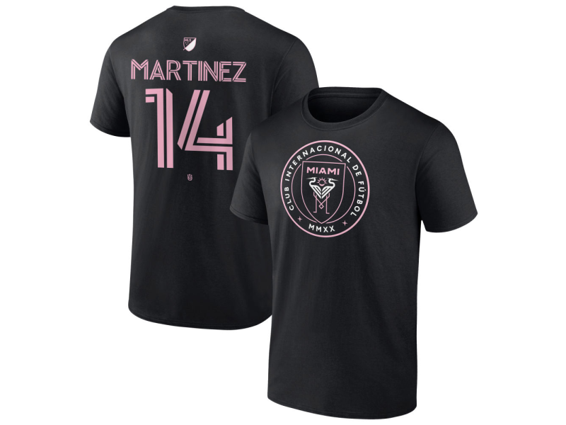 Men's Inter Miami CF Authentic Stack #14 David Martinez T-Shirt - Black