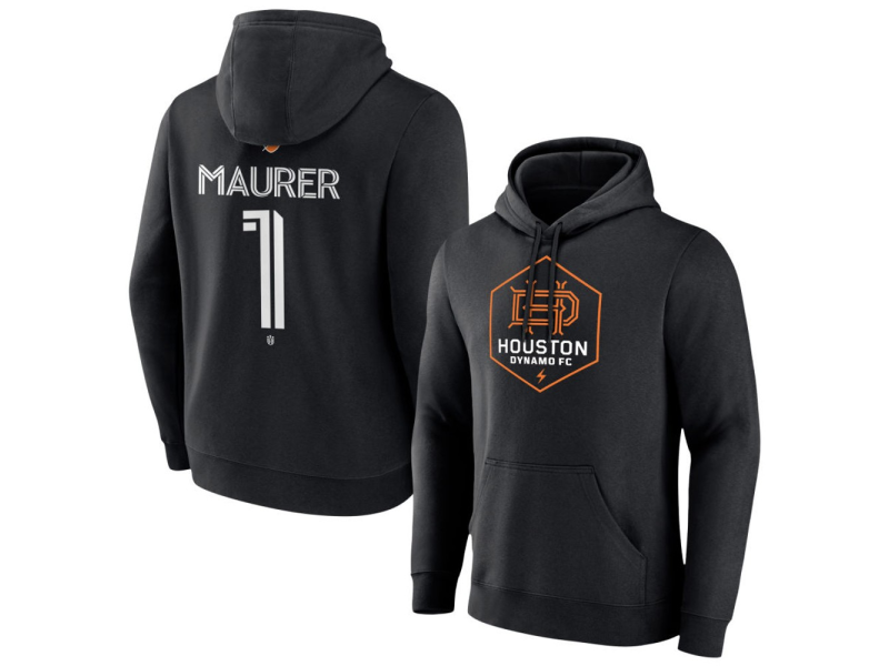 Men's Houston Dynamo FC Authentic Stack #1 Jimmy Maurer Pullover Hoodie - Black