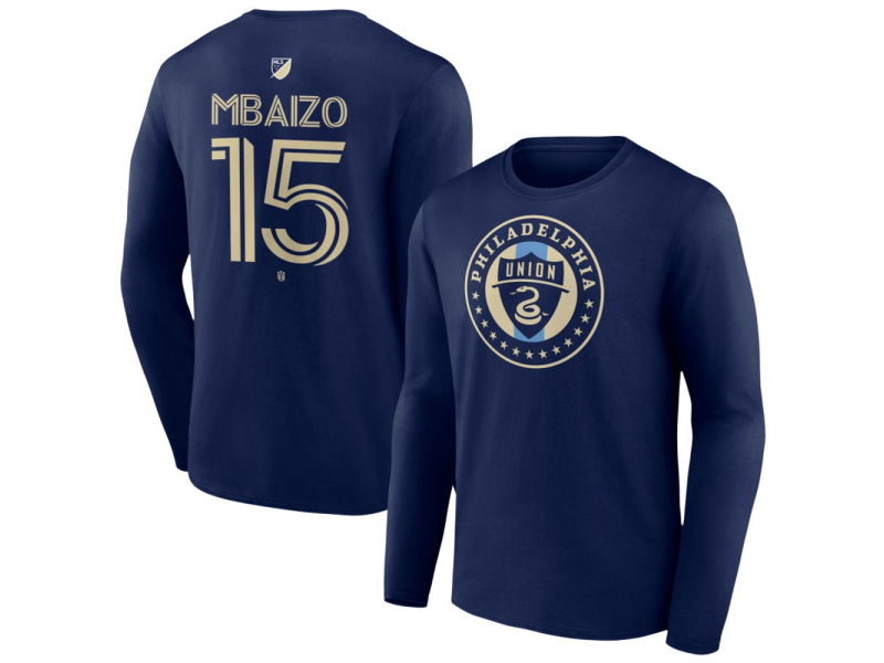 Men's Philadelphia Union #15 Oliver Mbaizo Team Authentic Long Sleeve T-Shirt - Navy