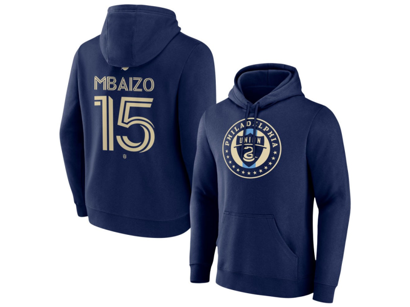Men's Philadelphia Union #15 Oliver Mbaizo Team Authentic Pullover Hoodie - Navy
