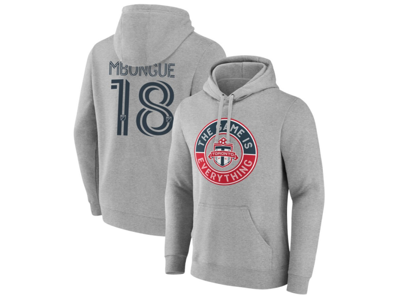Men's Toronto FC The Game Is Everything #18 Hugo Mbongue Pullover Hoodie - Gray