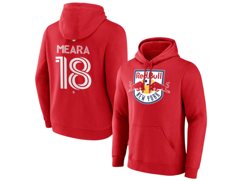 Men's New York Red Bulls #18 Ryan Meara Team Authentic Pullover Hoodie - Red