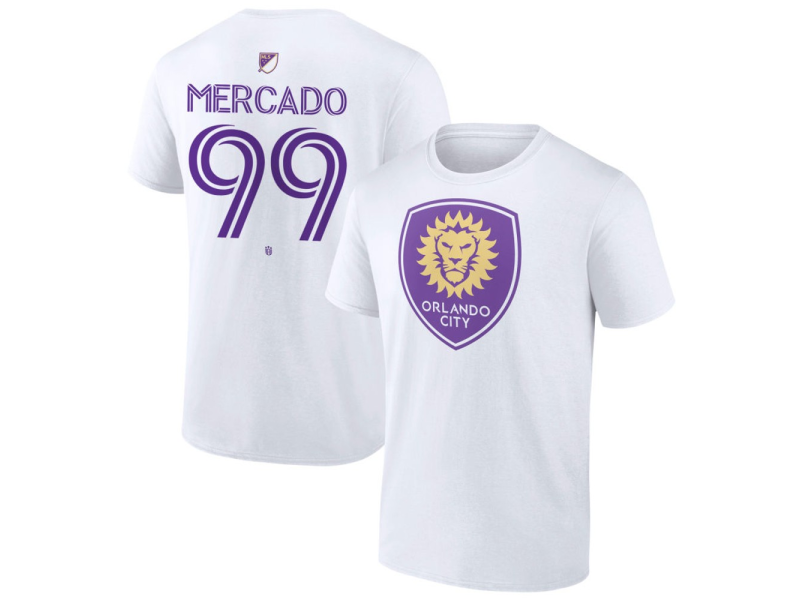 Men's Orlando City SC Authentic Stack #99 Carlos Mercado T-Shirt - White