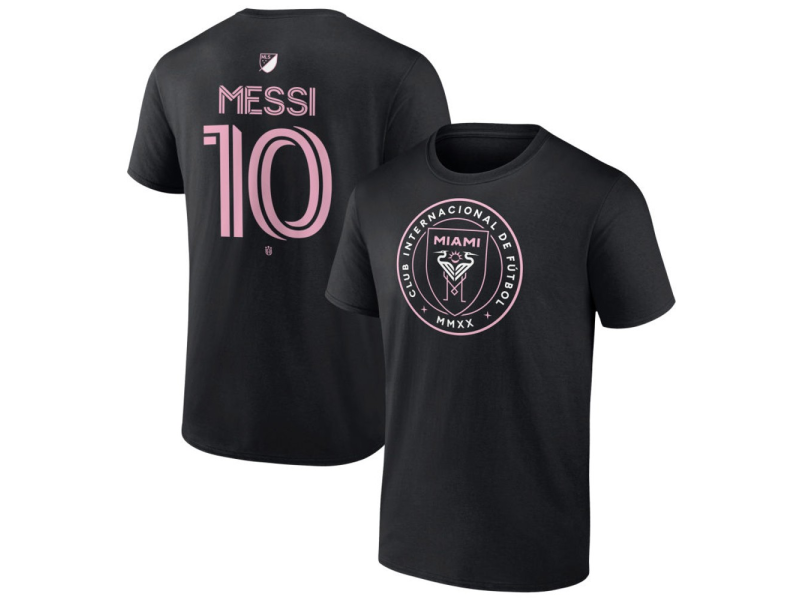 Youth Inter Miami CF Authentic Stack #10 Lionel Messi T-Shirt - Black