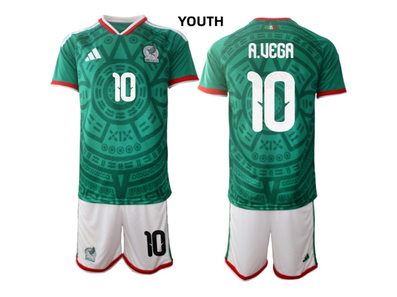 Youth A.UEGN Mexico 2026 World Cup Home Fan Jersey - Green