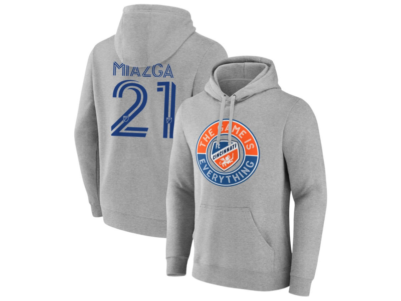 Men's FC Cincinnati The Game Is Everything #21 Matt Miazga Pullover Hoodie - Gray