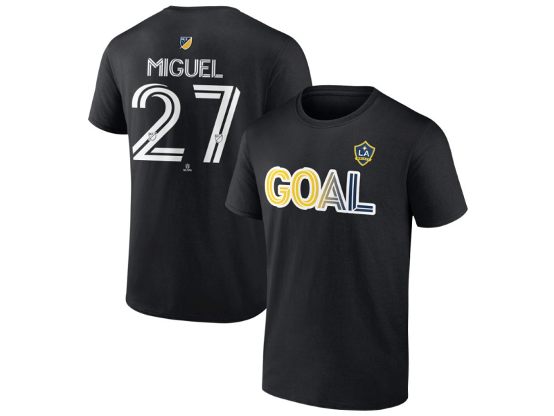 Men's LA Galaxy Goal #27 Miguel T-Shirt - Black