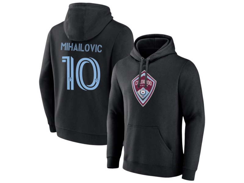 Men's Colorado Rapids #10 Djordje Mihailovic Pullover Hoodie - Black