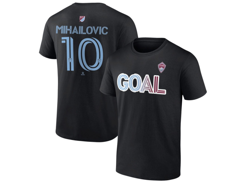 Men's Colorado Rapids Goal #10 Djordje Mihailovic T-Shirt - Black