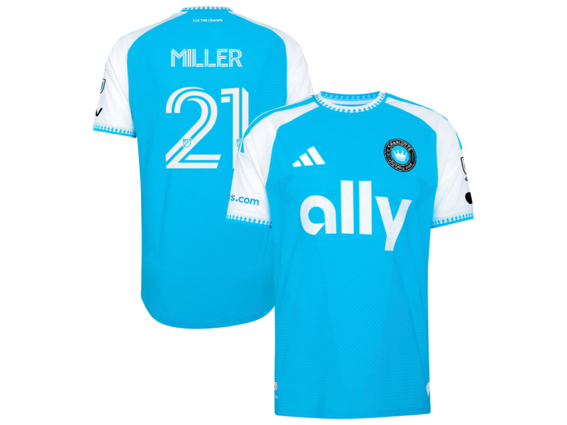 Tyler Miller Charlotte FC 2026 Carolina Kit: Crowns Up Player Version Jersey - Blue With Patch
