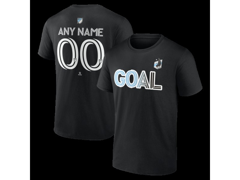 Youth Minnesota United FC Goal Custom T-Shirt - Black