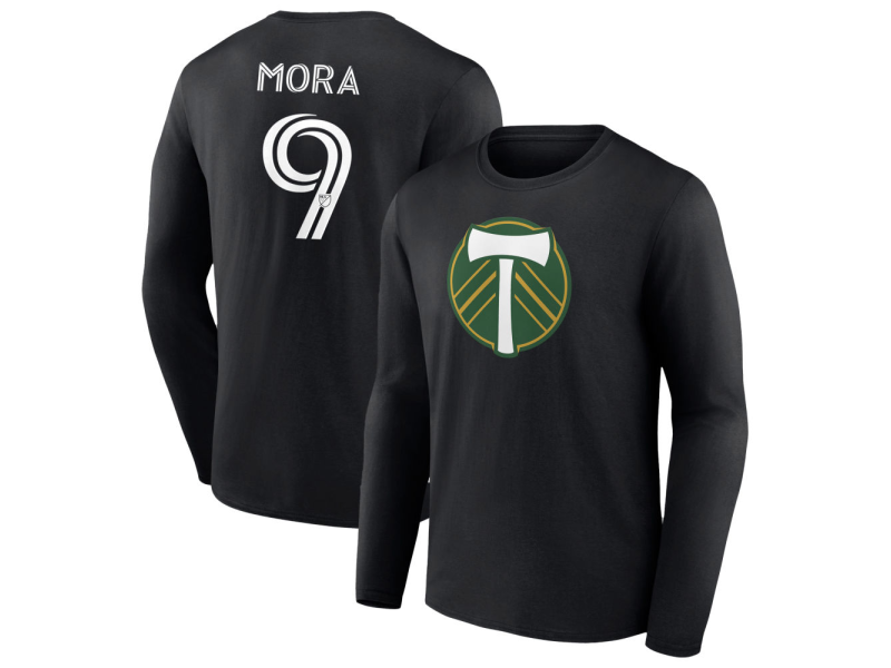 Men's Portland Timbers #9 Felipe Mora Long Sleeve T-Shirt - Black
