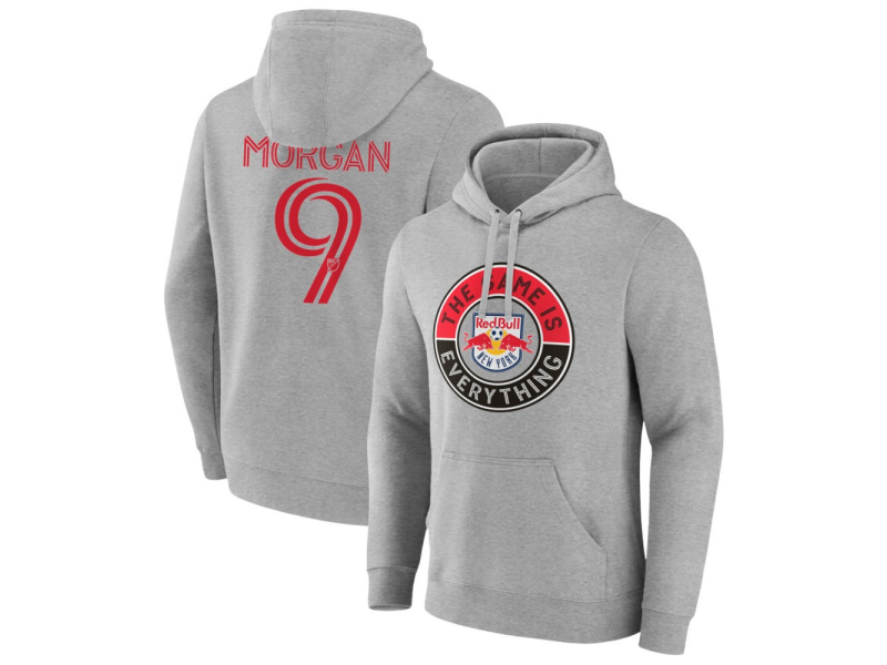 Men's New York Red Bulls The Game Is Everything #9 Lewis Morgan Pullover Hoodie - Gray