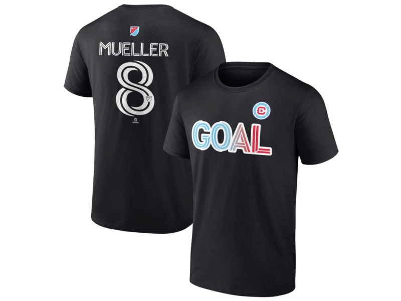 Men's Chicago Fire Goal #8 Chris Mueller T-Shirt - Black