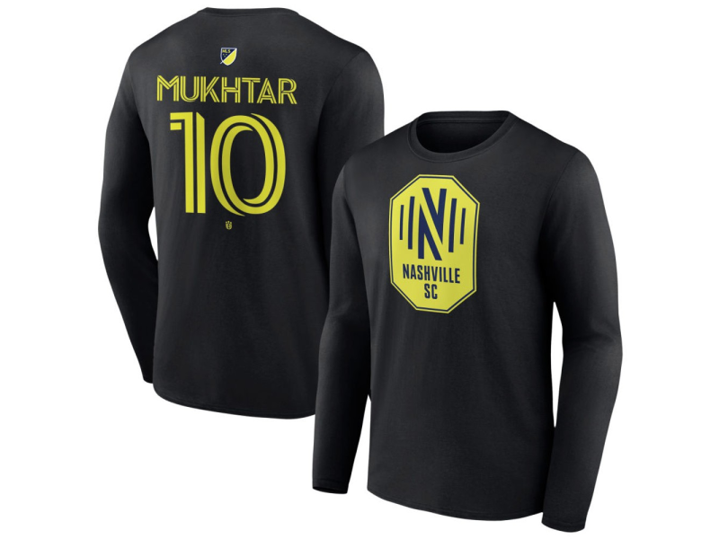 Men's Nashville SC #10 Hany Mukhtar Team Authentic Long Sleeve T-Shirt - Black