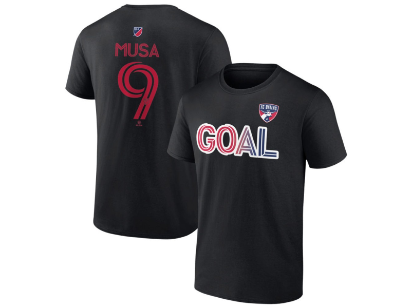Men's FC Dallas Goal #9 Petar Musa T-Shirt - Black
