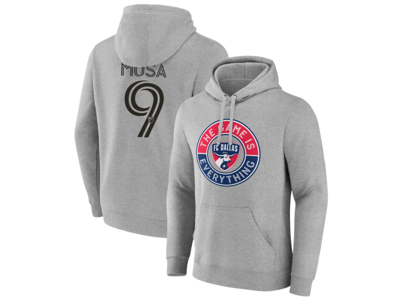 Men's FC Dallas The Game Is Everything #9 Petar Musa Pullover Hoodie - Gray