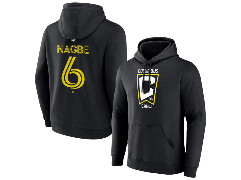 Men's Columbus Crew #6 Darlington Nagbe Team Authentic Pullover Hoodie - Black