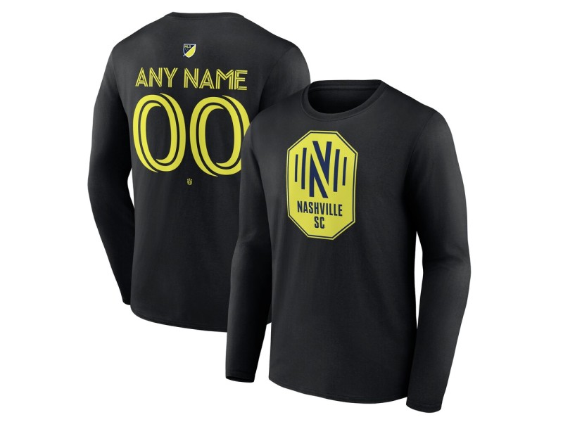 Youth Nashville SC Custom Team Authentic Long Sleeve T-Shirt - Black