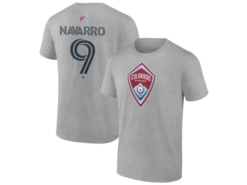Men's Colorado Rapids #9 Rafael Navarro Team Authentic T-Shirt - Gray
