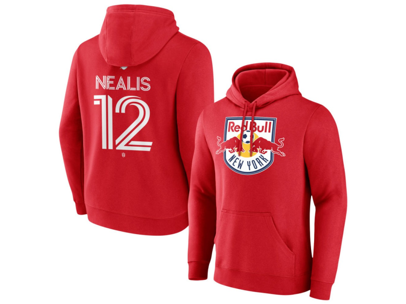 Men's New York Red Bulls #12 Dylan Nealis Team Authentic Pullover Hoodie - Red