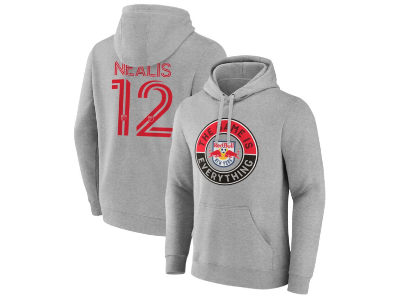 Men's New York Red Bulls The Game Is Everything #12 Dylan Nealis Pullover Hoodie - Gray