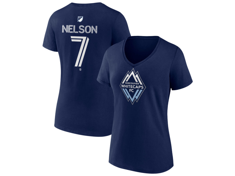 Women's Vancouver Whitecaps FC #7 Jayden Nelson Team Authentic V-Neck T-Shirt - Navy