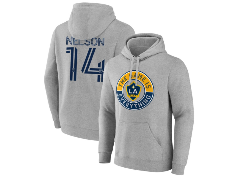 Men's LA Galaxy The Game Is Everything #14 John Nelson Pullover Hoodie - Gray