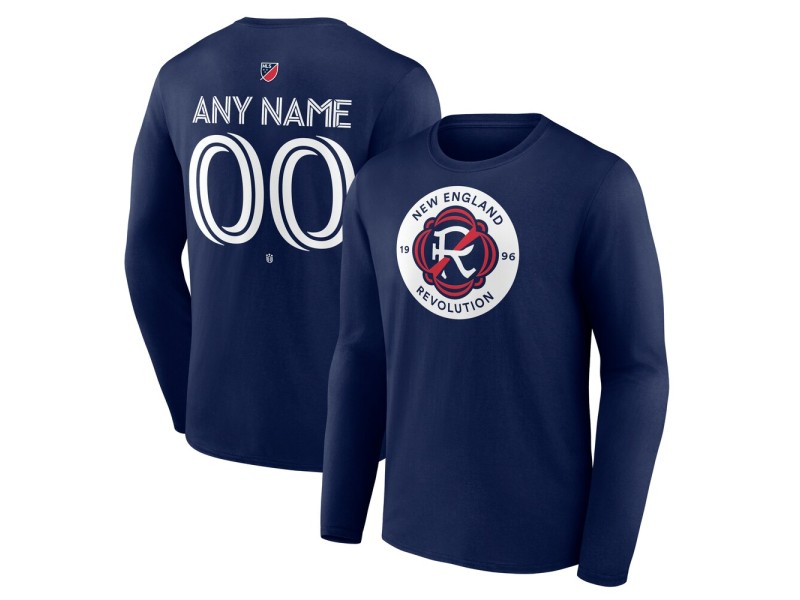 Youth New England Revolution Custom Team Authentic Long Sleeve T-Shirt - Navy
